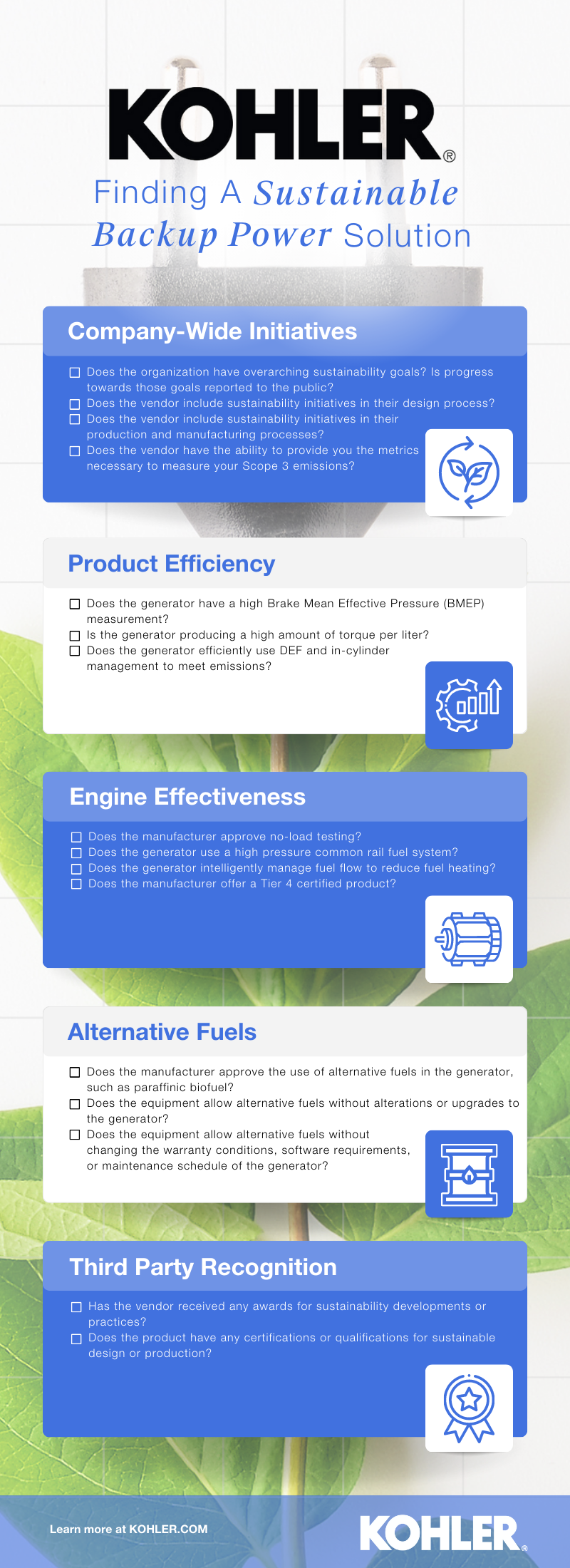 Kohler  Finding A Sustainable  Backup Power Solution  - Checklist (2)